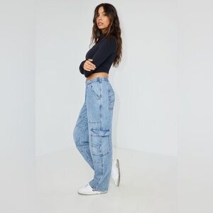 Garage Denim Cargo Parachute Pants